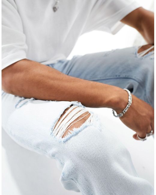 Cotton on - jeans dritti slim fit slavato di Cotton On in Blue da Uomo