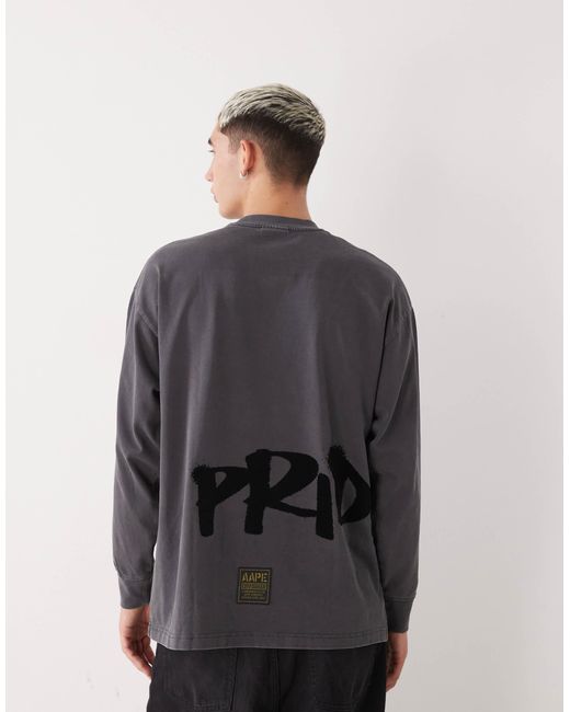 Aape By A Bathing Ape Gray Aape By A Bathing Ape Boxy T-shirt for men