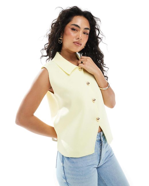 ASOS White – weste aus kompaktem strick