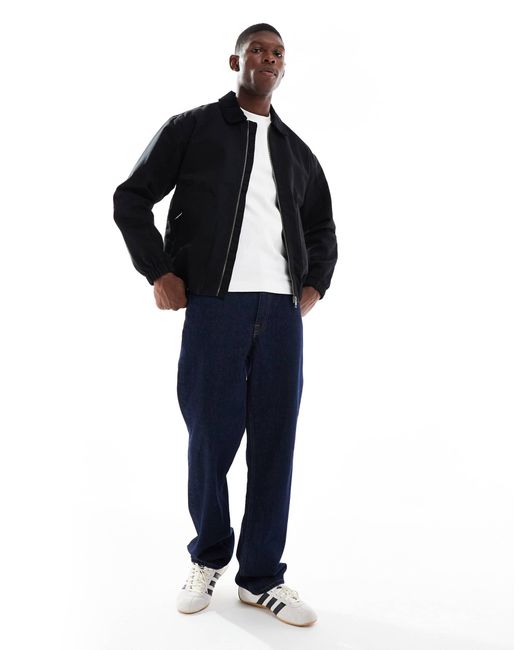 Only & Sons Blue Oversized Heavyweight Barn Jacket Cord Collar for men
