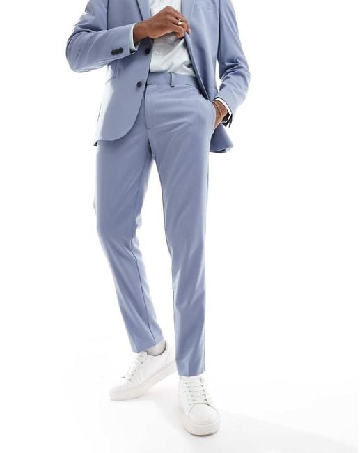 ASOS Blue Skinny Suit Trousers for men