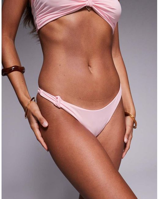 SIMMI Red Luz Knot Detail Bikini Bottoms