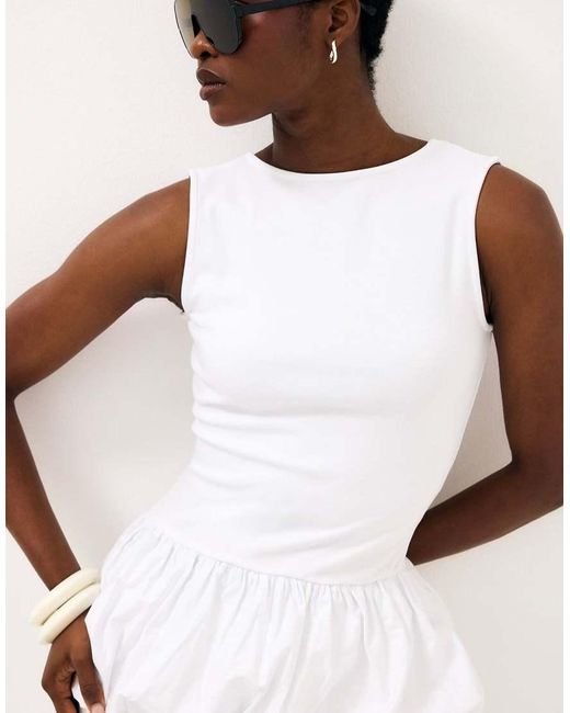 NA-KD White Peplum Top