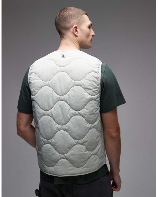 ARKET Gray Quilted Vest With Zip Front for men