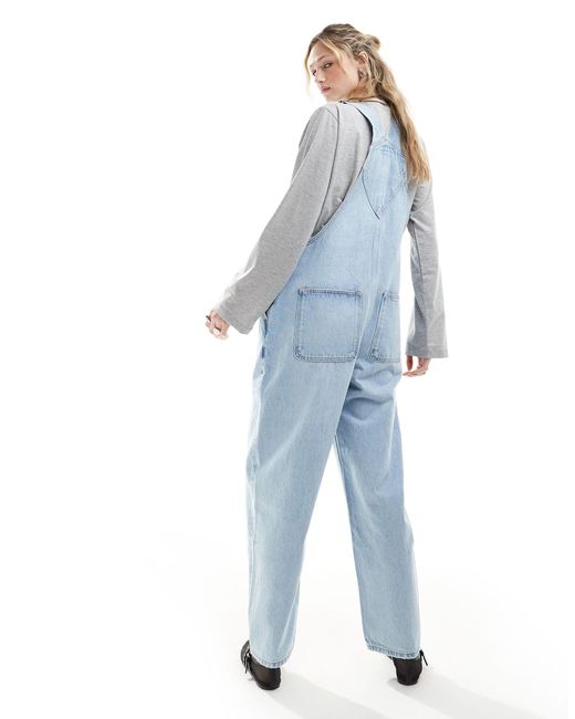 Lydia - salopette en jean décontractée large - clair délavé effet usé Dr. Denim en coloris Blue