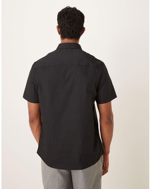 ASOS Black Formal Easy Iron Poplin Regular Shirt for men