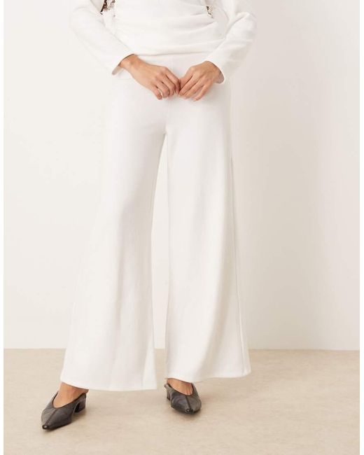 ASOS Natural Supersoft Co-ord Wide Leg Trouser
