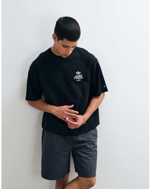 Adidas Originals Blue Back Print T-Shirt for men