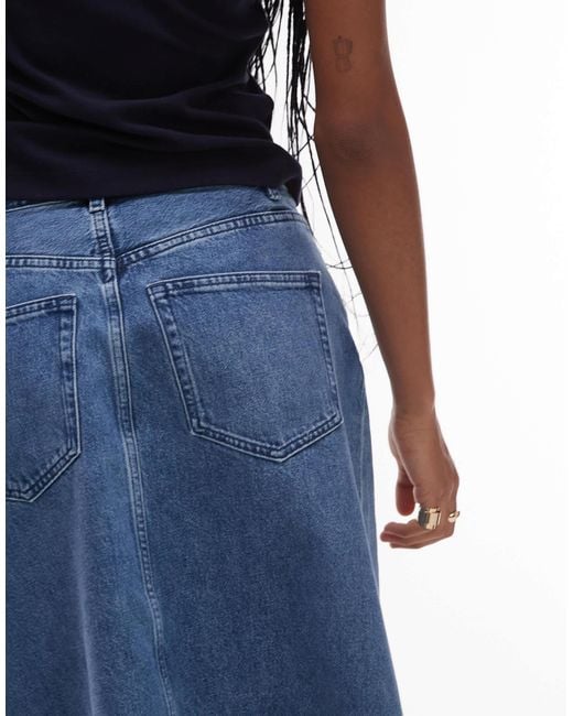 ARKET Blue Denim Midi Wrap Skirt