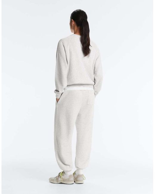 Oysho White Cotton jogger Trousers