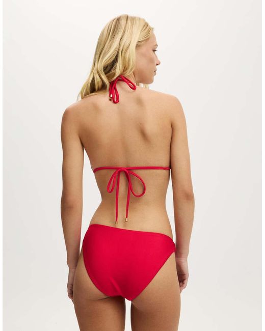 Cotton On Red String Triangle Bikini Top
