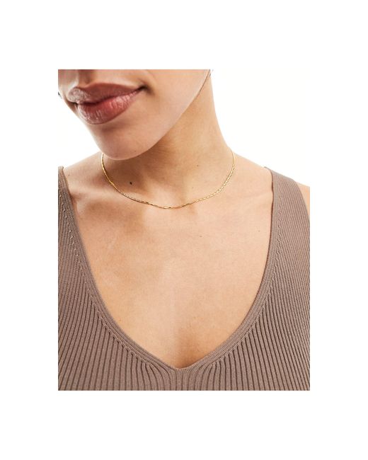 Orelia Natural 18k Plated Bar Link 16"" Chain Necklace