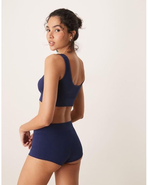 Polo Ralph Lauren Blue Ribbed Seamless Scoop Tank Bralette