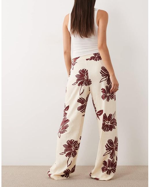 Mango Pink Cotton Mix Straight Trouser