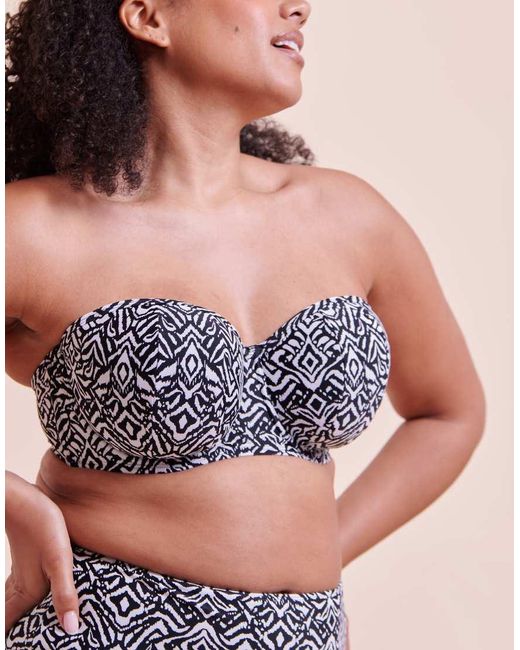 Curvy Kate Black Wild Horizon Bandeau Strapless Multiway Bikini Top