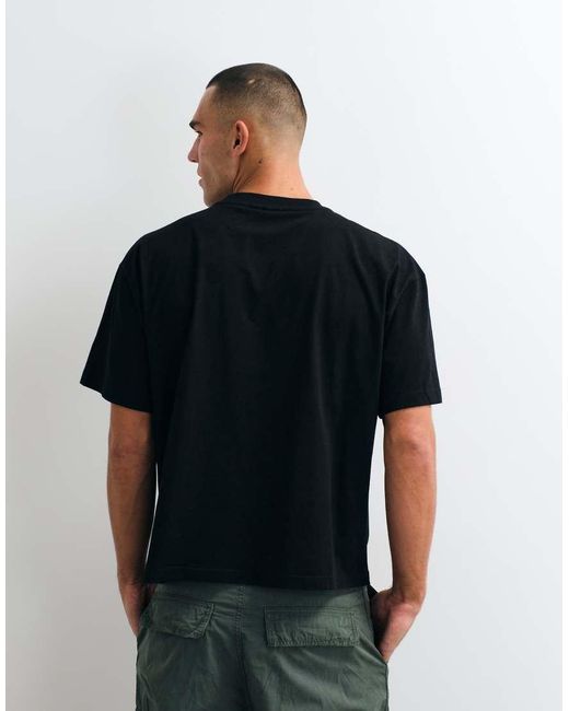 Parlez Black T-shirt With Graphic Chest Print for men