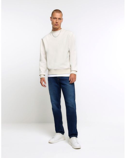 River Island – slim fit jeans in White für Herren