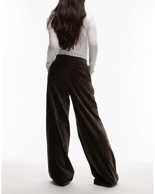 ASOS White Textured Velvet Tailored Wide Leg Trouser