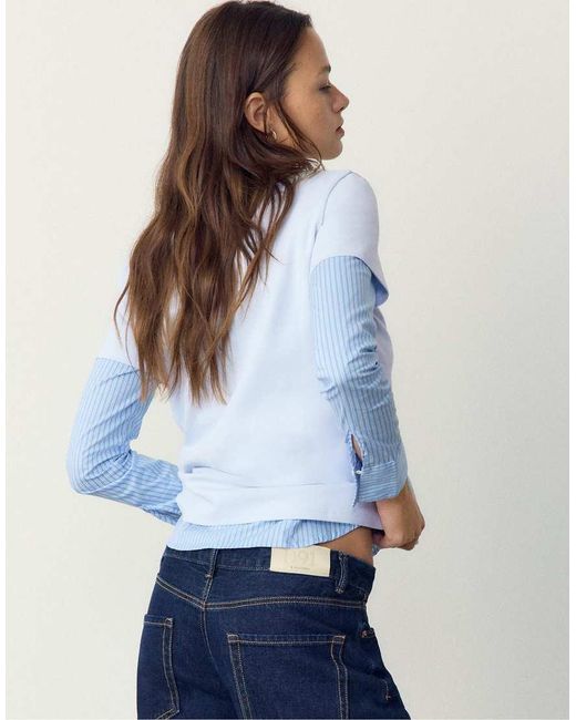 Stradivarius Blue Basic Regular Soft-Touch T-Shirt