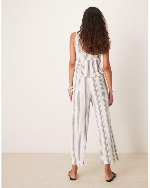 Iisla & Bird Natural Stripe Beach Loose Fit Trouser Co-ord