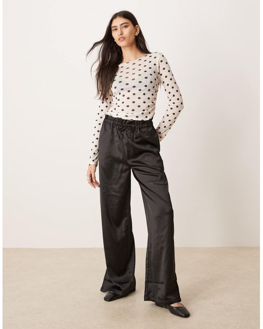 ASOS White – tailliertes, langärmliges netzstoff-oberteil
