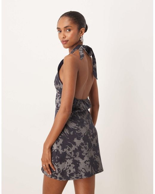 Motel Carla Halterneck Dress in White | Lyst