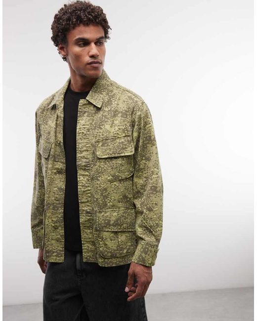 Huf White Delta Bdu Workwear Style Camo Print Jacket for men