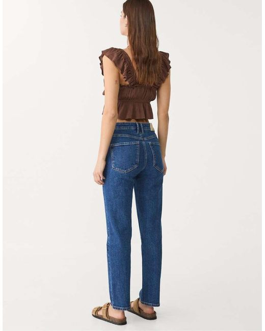 Stradivarius Blue 1465 Slim-fit Mom Jeans