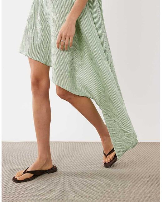 ASOS Green Asymmetric Hem Volume Mini Dress