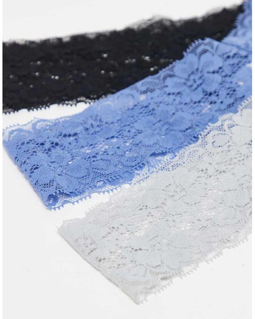 Pack De 3 Tangas De Color Negro, Gris Y Azul Cómodos De Tanga Everyday De Cotton On de color Blue