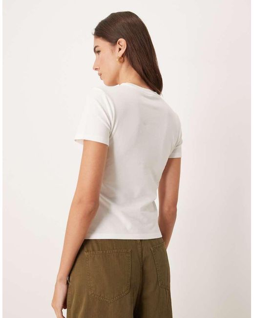 Calvin Klein White Slim Graphic Baby Tee