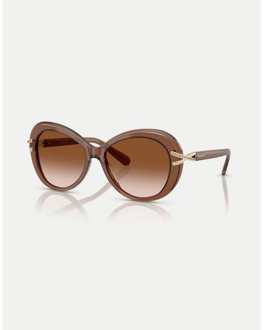 Swarovski Brown Butterfly Sunglasses With Lens