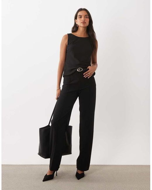 Mango Black Cowl Back Sleeveless Top