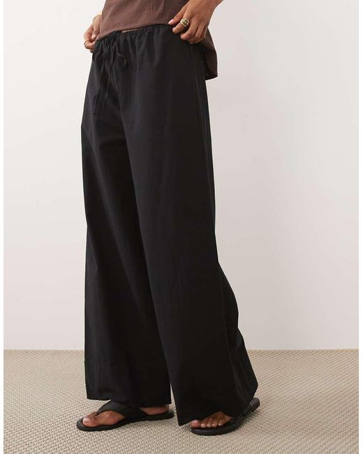 ASOS Black Linen Blend Trouser