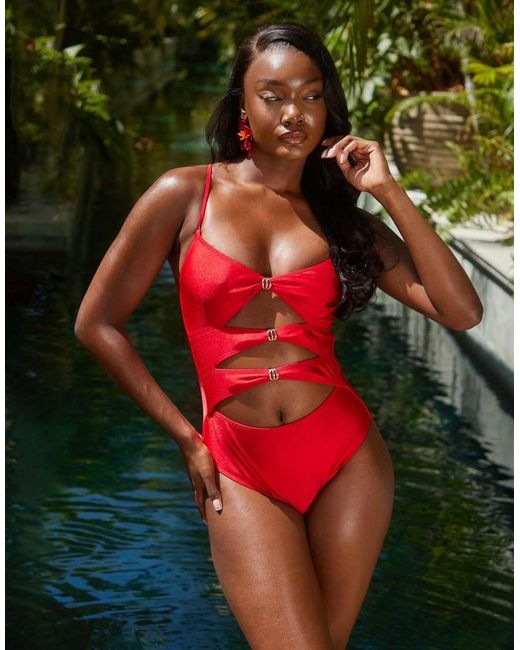 The Seychelles Cut Out Swimsuit (Metallic Green)