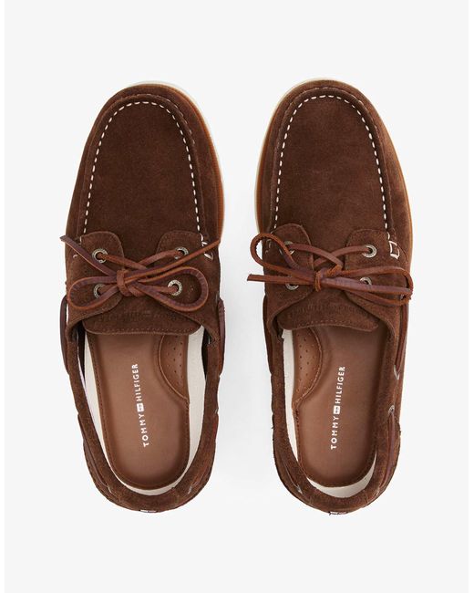 Tommy Hilfiger – bootsschuhe aus wildleder in Brown für Herren