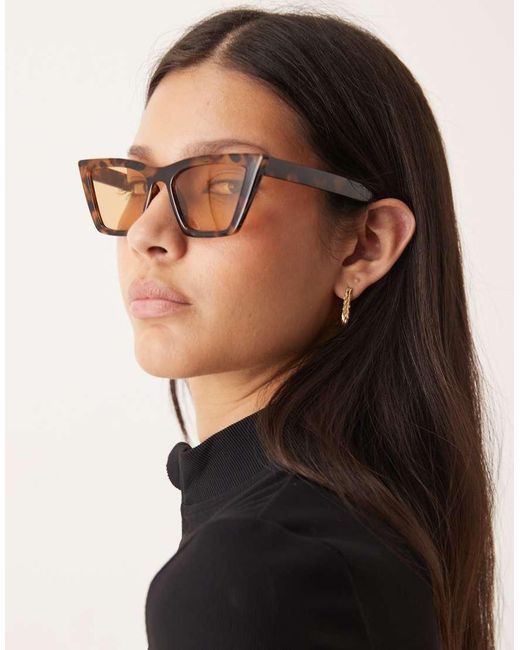 ASOS Black Angular Cat Eye Sunglasses