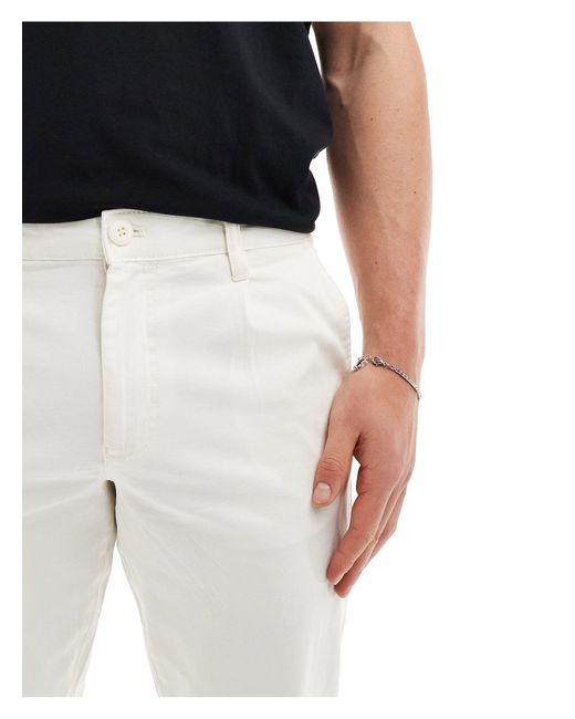 ASOS White Tapered Washed Chino for men