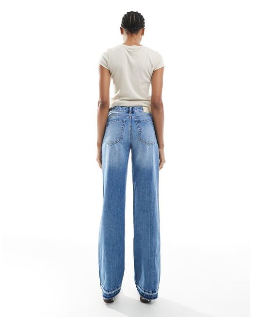 Stradivarius Blue Tall D92 Wide Leg Dad Jeans