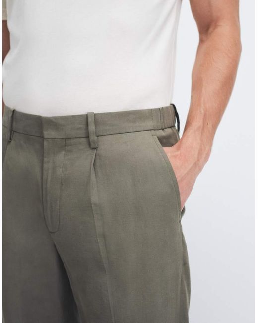 Mango Natural Delave Linen Blend Relaxed Fit Suit Pants for men