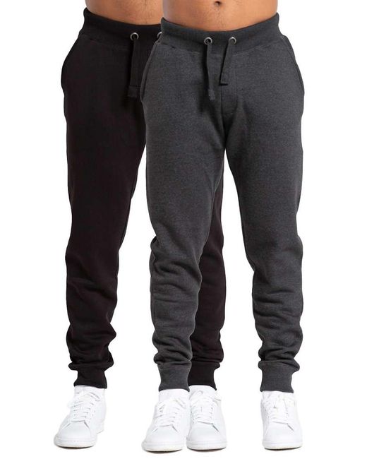 French Connection Black 2 Pack Cotton Blend Joggers for men