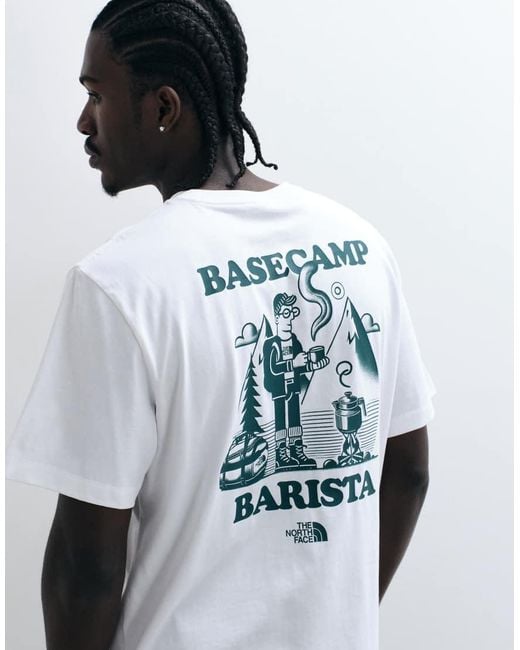 The North Face White Basecamp Barista Graphic T-shirt for men