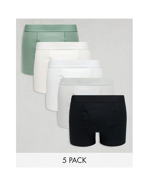 Weekday – 5er-pack eng geschnittene boxershorts in White für Herren