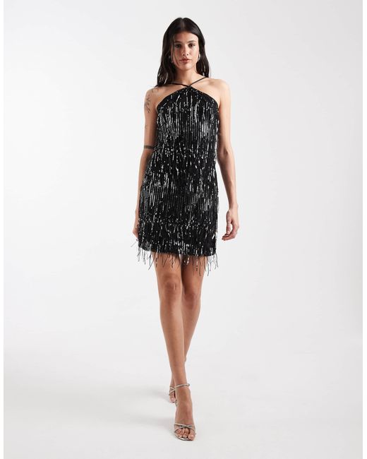 Robe courte ornée ONLY en coloris Black