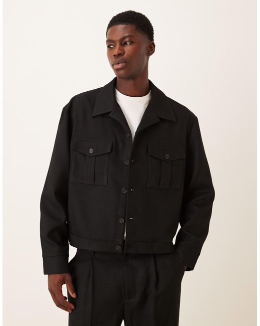 ASOS Black Smart Shacket for men