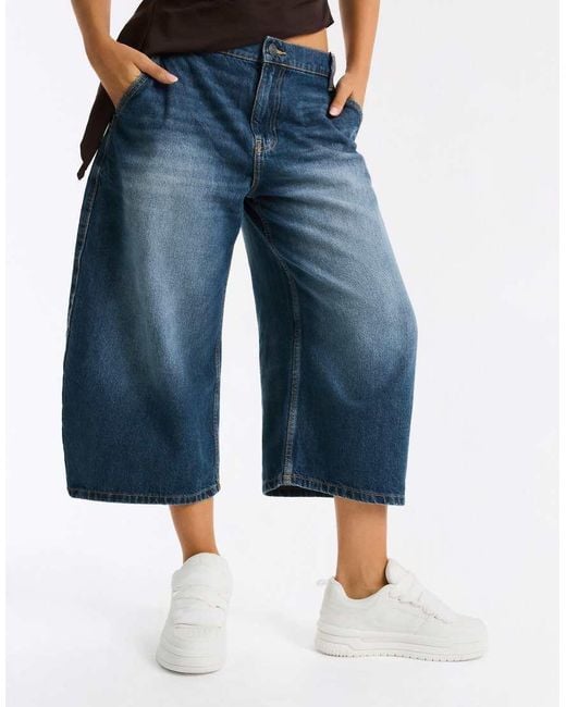 Bershka Blue Chunky Skate Trainers