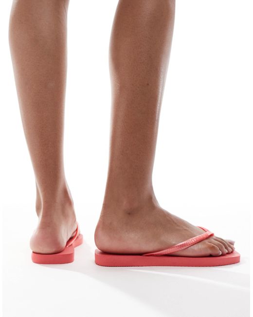 Havaianas Pink Square Toe Flip Flops
