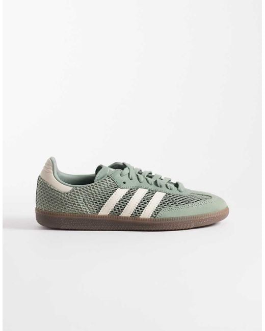 Adidas Originals Green Samba Og Crochet Trainers Is Light And White