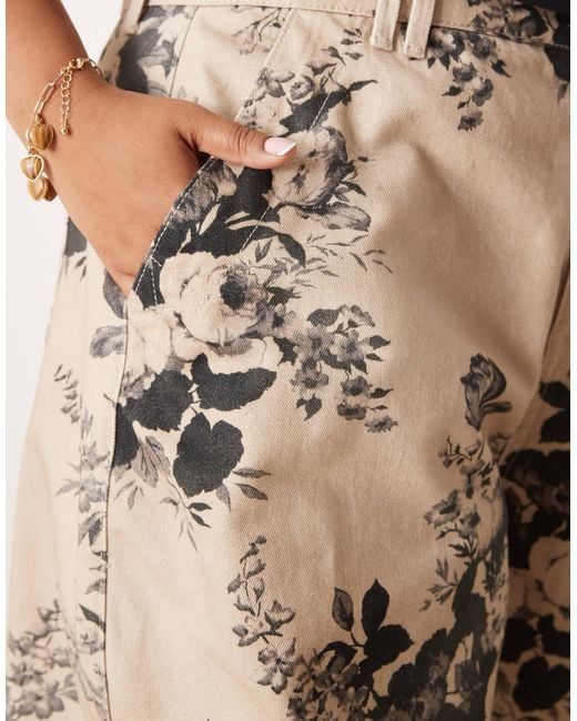 ASOS Brown Curve Barrel Leg Trousers