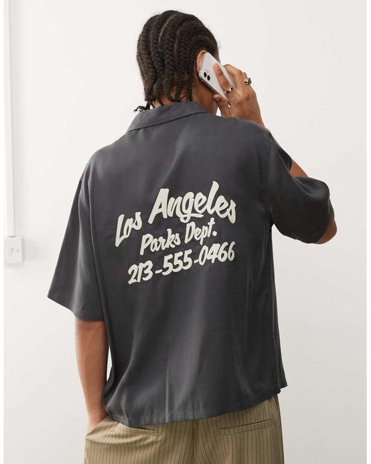PacSun Black Short Sleeve Los Angeles Slogan Shirt for men